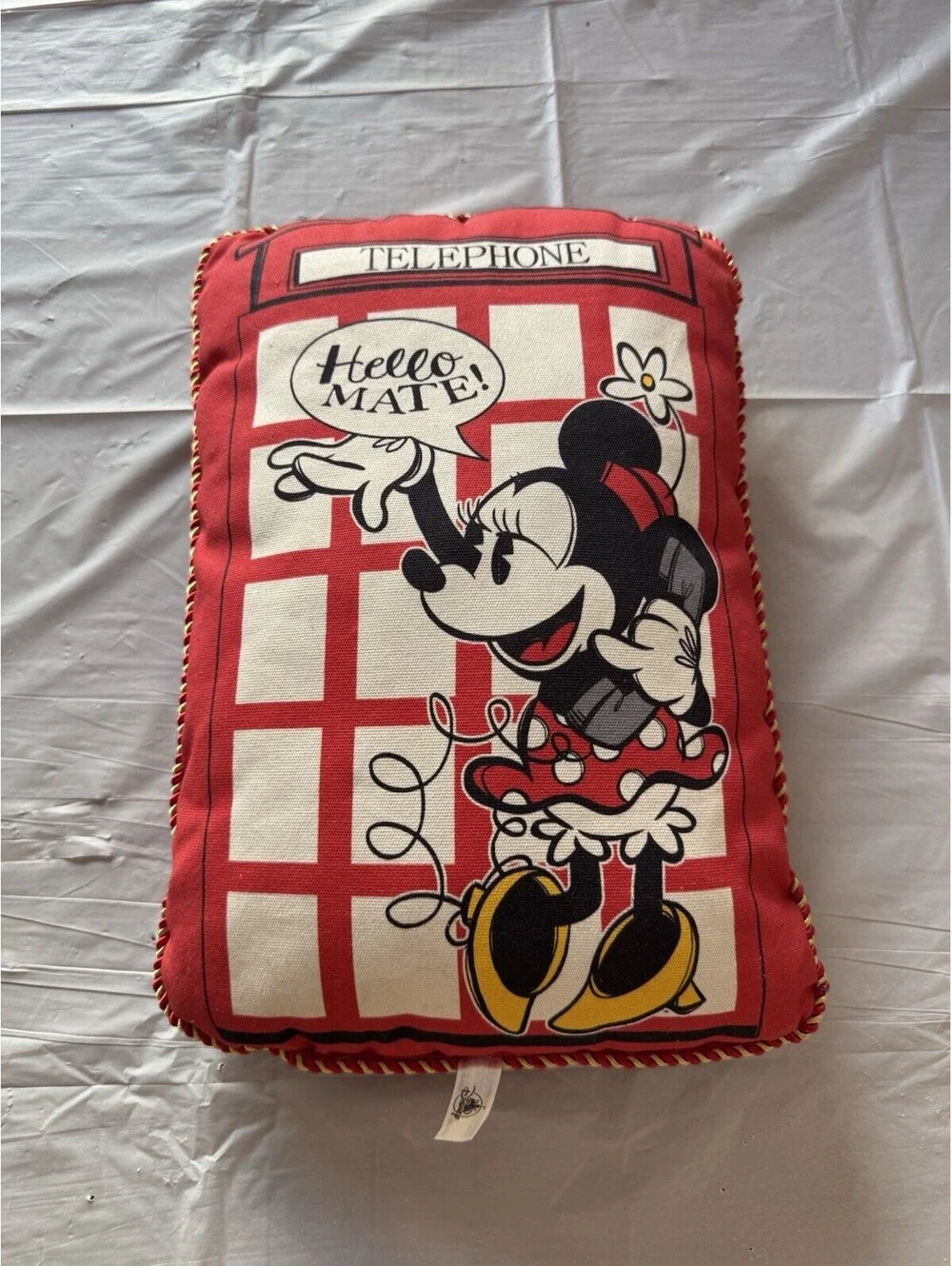 Disney Epcot Mickey Minnie Red Phone Booth United Kingdom Pillow